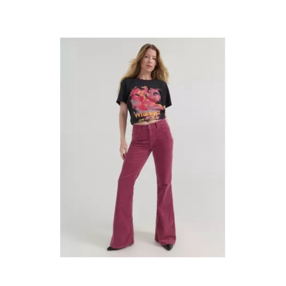 Wrangler Women's Pink Flared Jeans corduroy
